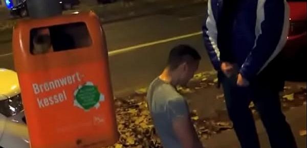  Pissing and self pissing next to busy street